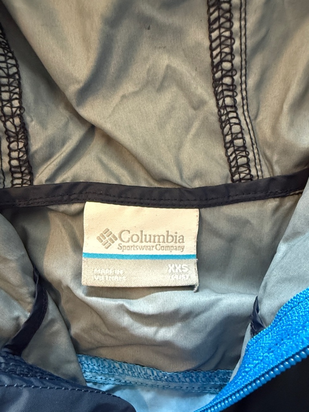 Columbia Kids Blue and Navy Windbreaker - XXS - Picture 2 of 6